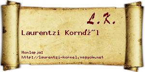 Laurentzi Kornél névjegykártya